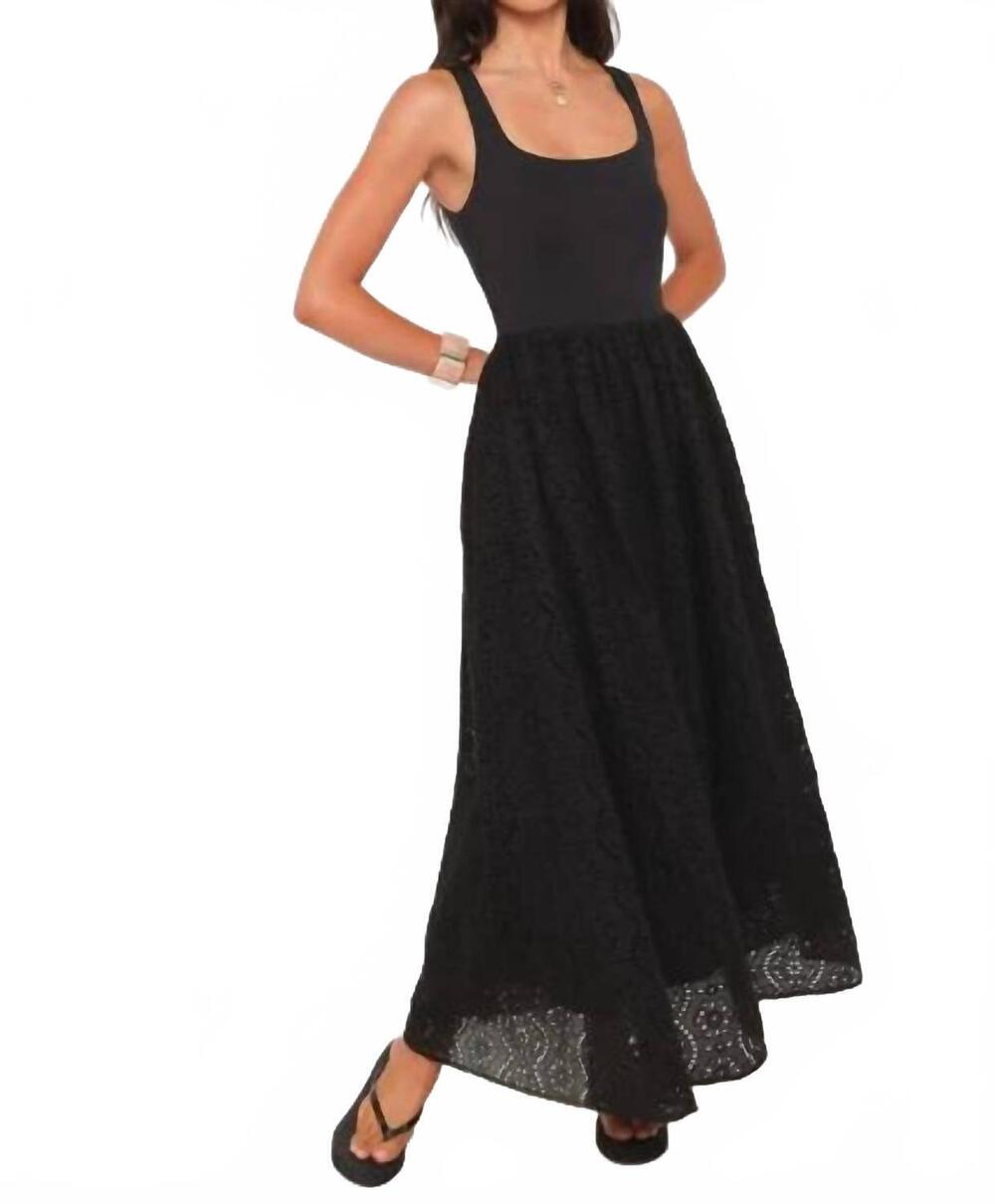 NEW PETAL & PUP women's alva midi dress in black